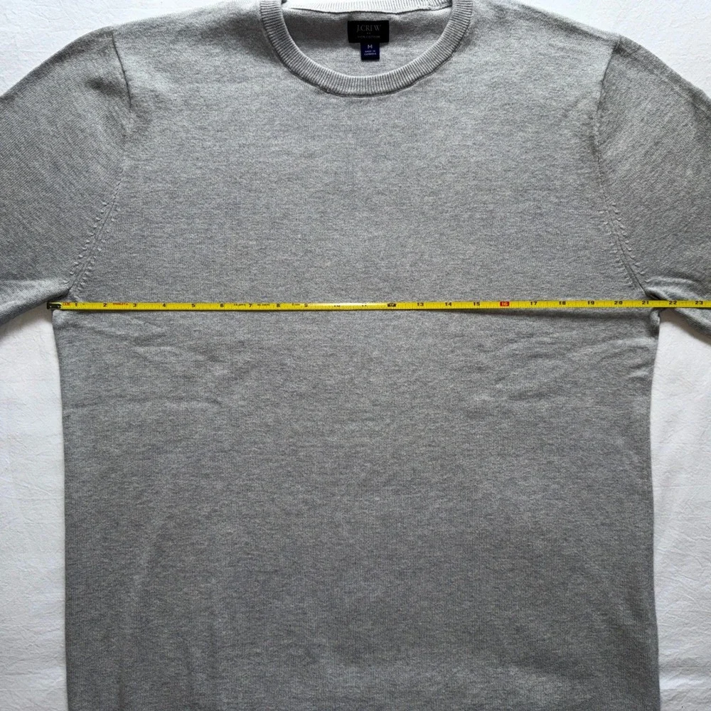 J. Crew Mens Lightweight Cotton Crewneck Sweater Gray Medium